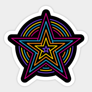 neon star retro Sticker